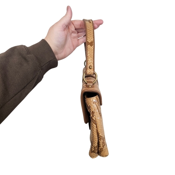 Cole Haan Snakeskin Y2K Small Leather Shoulder Bag Purse - Picture 3 of 7